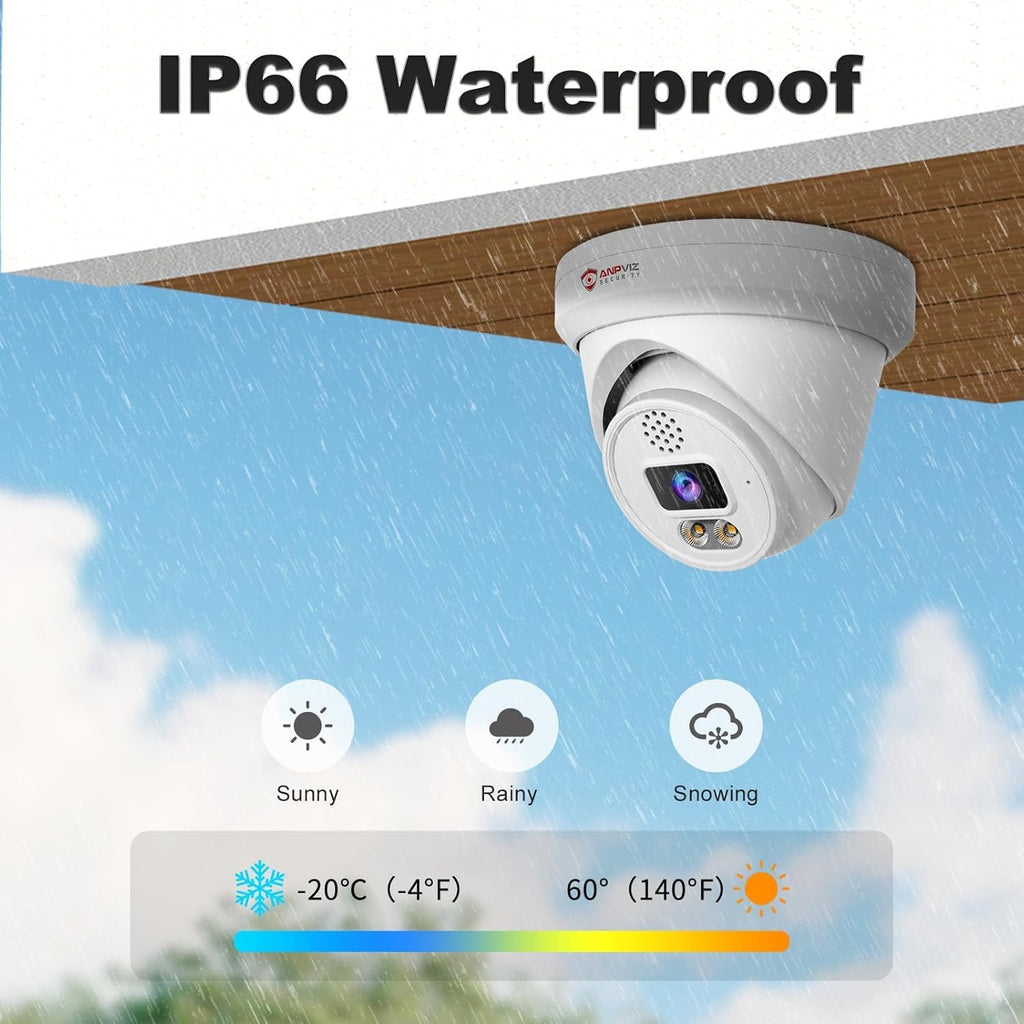 Two-Way Audio, Anpviz 16CH PoE Security Camera System, AI Human Vehicle Detection, 16PCS Wired 6MP PoE IP Cameras for Business Home, 12MP 16CH NVR Pre-Installed 4TB HDD for 24-7 Recording, NDAA