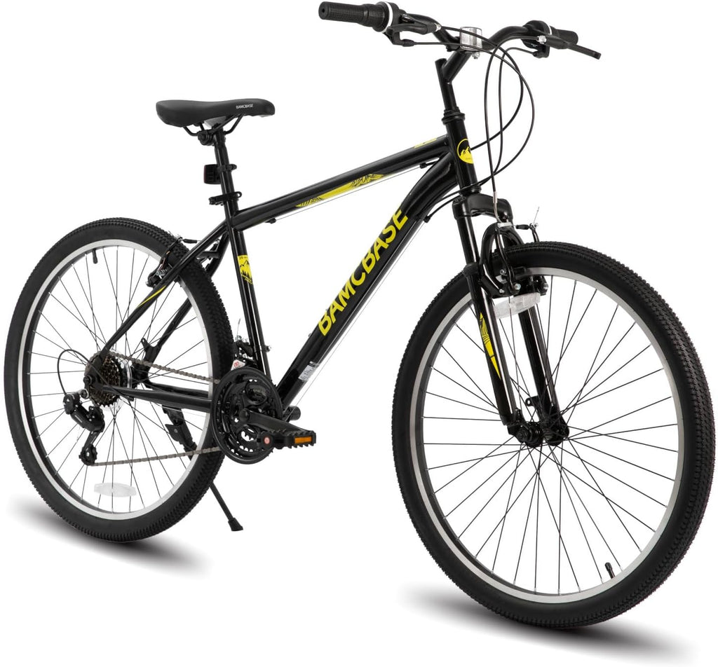HILAND 26 27.5 29 Inch Mountain Bike, Mens Womens MTB with 21 Speeds, High-Tensile Steel Frame, V Brake, Hardtail Bicycle for Adults