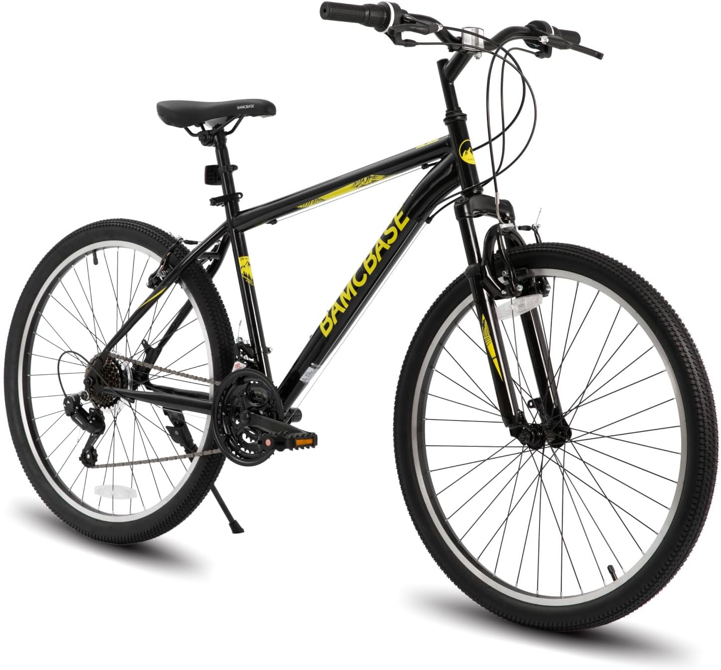 HILAND 26 27.5 29 Inch Mountain Bike, Mens Womens MTB with 21 Speeds, High-Tensile Steel Frame, V Brake, Hardtail Bicycle for Adults