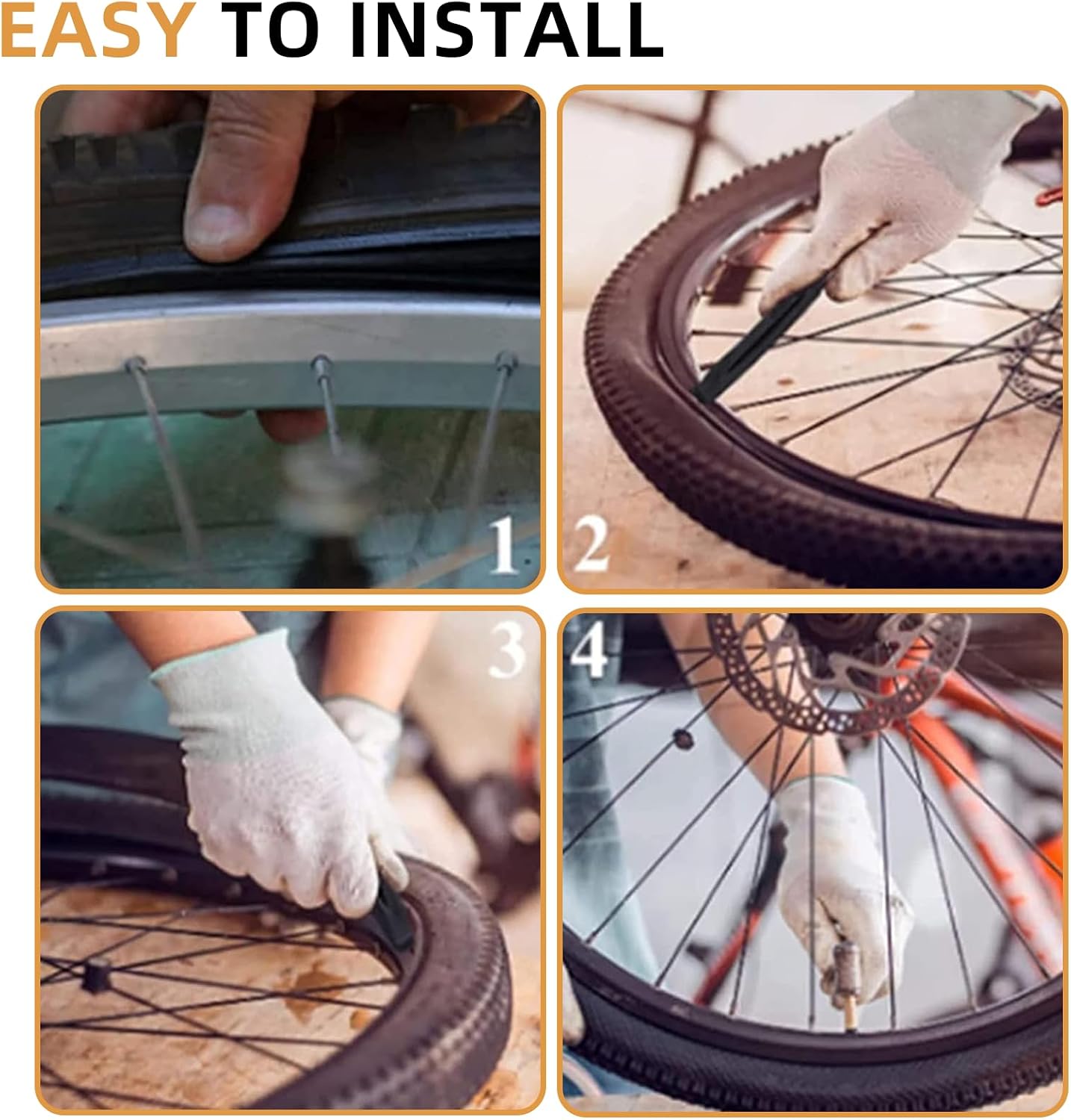 26 x 4.0 Inch 2 Pcs E-Bike Fat Tires with Inner Tubes and Tire Levers Set,Puncture Proof Replacement Tire Compatible with Mountain Beach Snow or 3-Wheel Bikes
