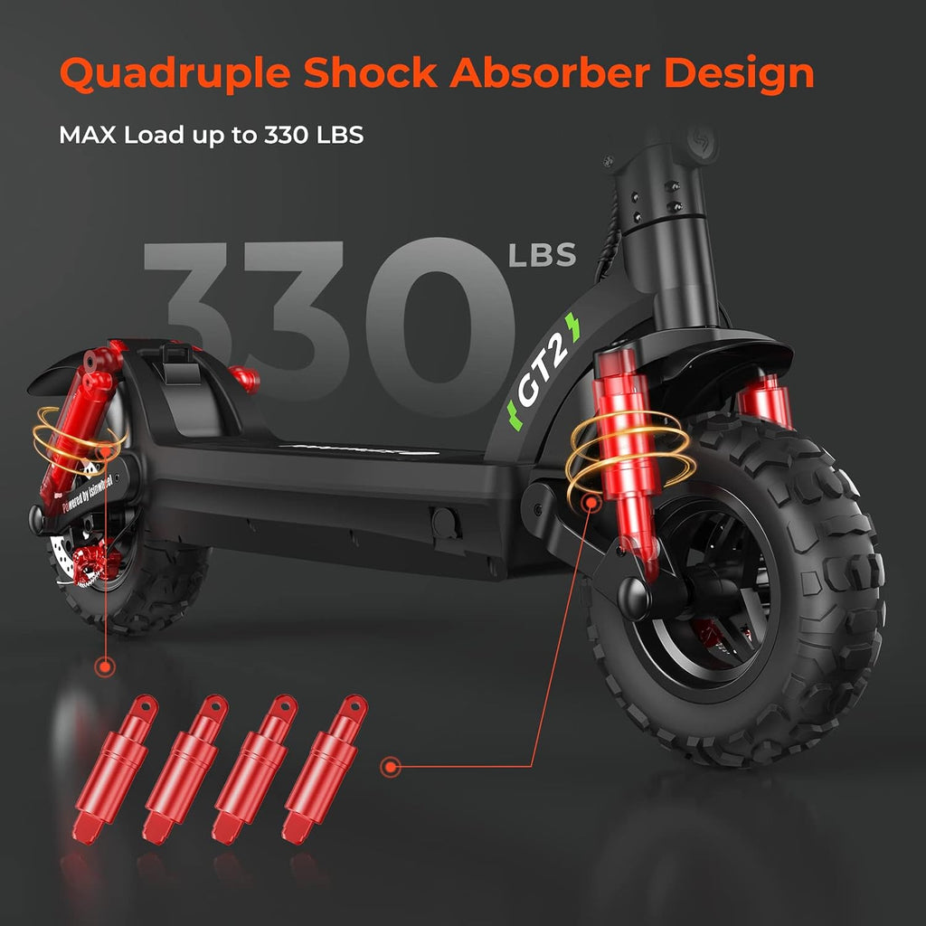 isinwheel Electric Scooter for Adults, 1000/800W Motor Up to 28 MPH, 37/28 Miles Range, APP Control, NFC Lock, 11/10' Off-Road Tires, Foldable Commuting E Scooter with Dual Suspension