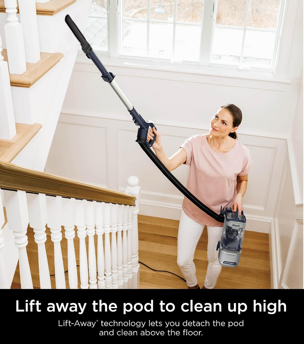 Shark Pet Performance Plus Lift-Away Upright Vacuum with DuoClean & Odor Neutralizer Technology, Anti-Allergen Complete Seal Technology & HEPA Filter, Navy/Silver (Renewed)