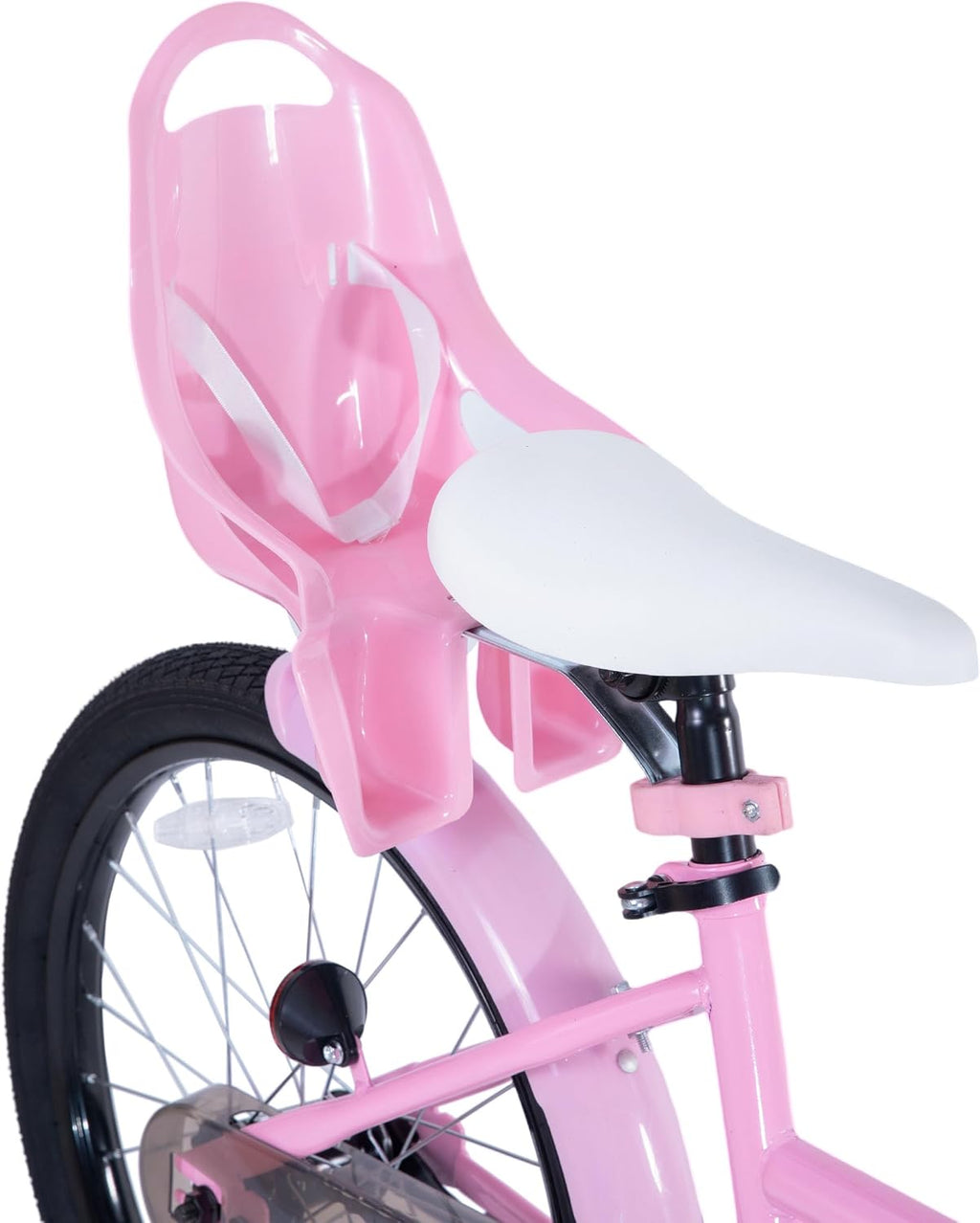 KEANO Zinnia 20 Inch Kids Bike for Girls Ages 7-10 Years, 20 Inch Girls' Bikes with Kickstand, Streamers, Basket and Doll Seat, Children Bicycles Pink