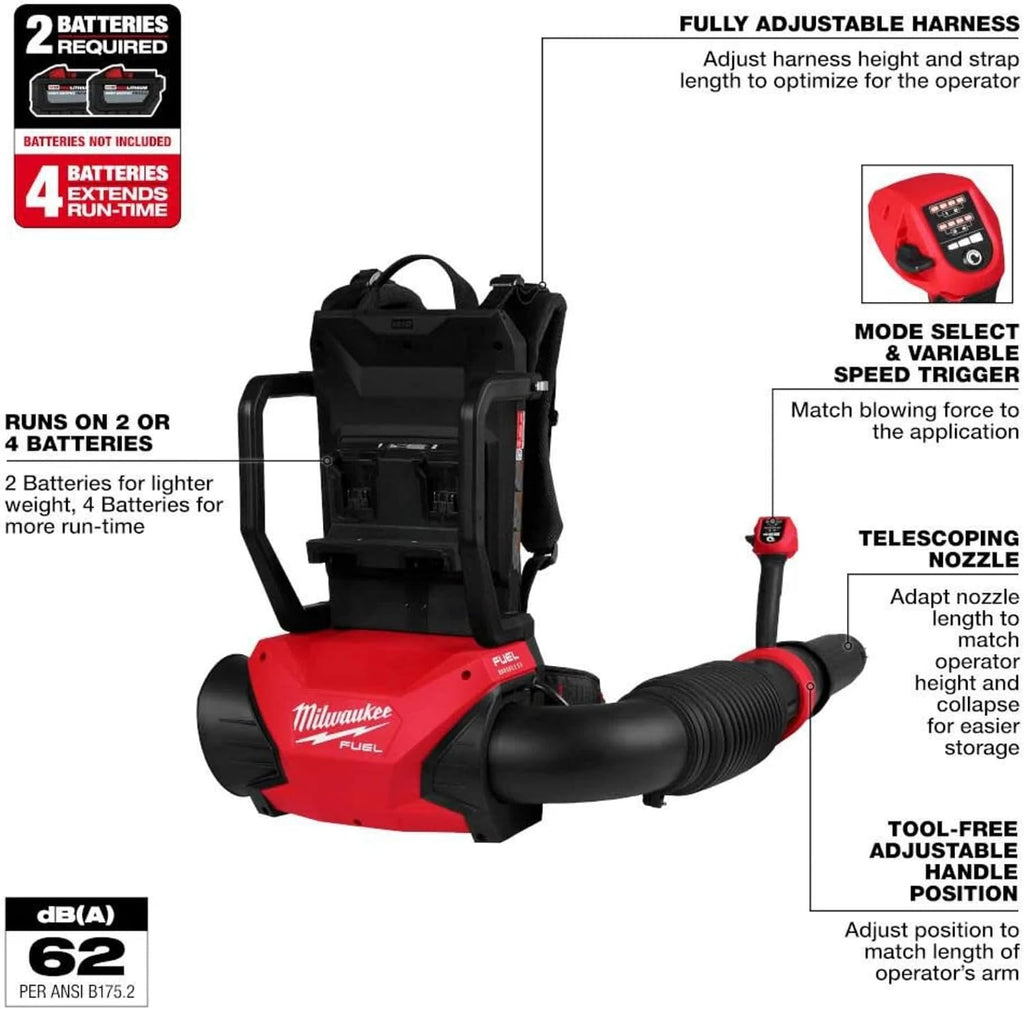 Milwaukee Electric - M18 FUELTRADE Dual Battery Backpack Blower