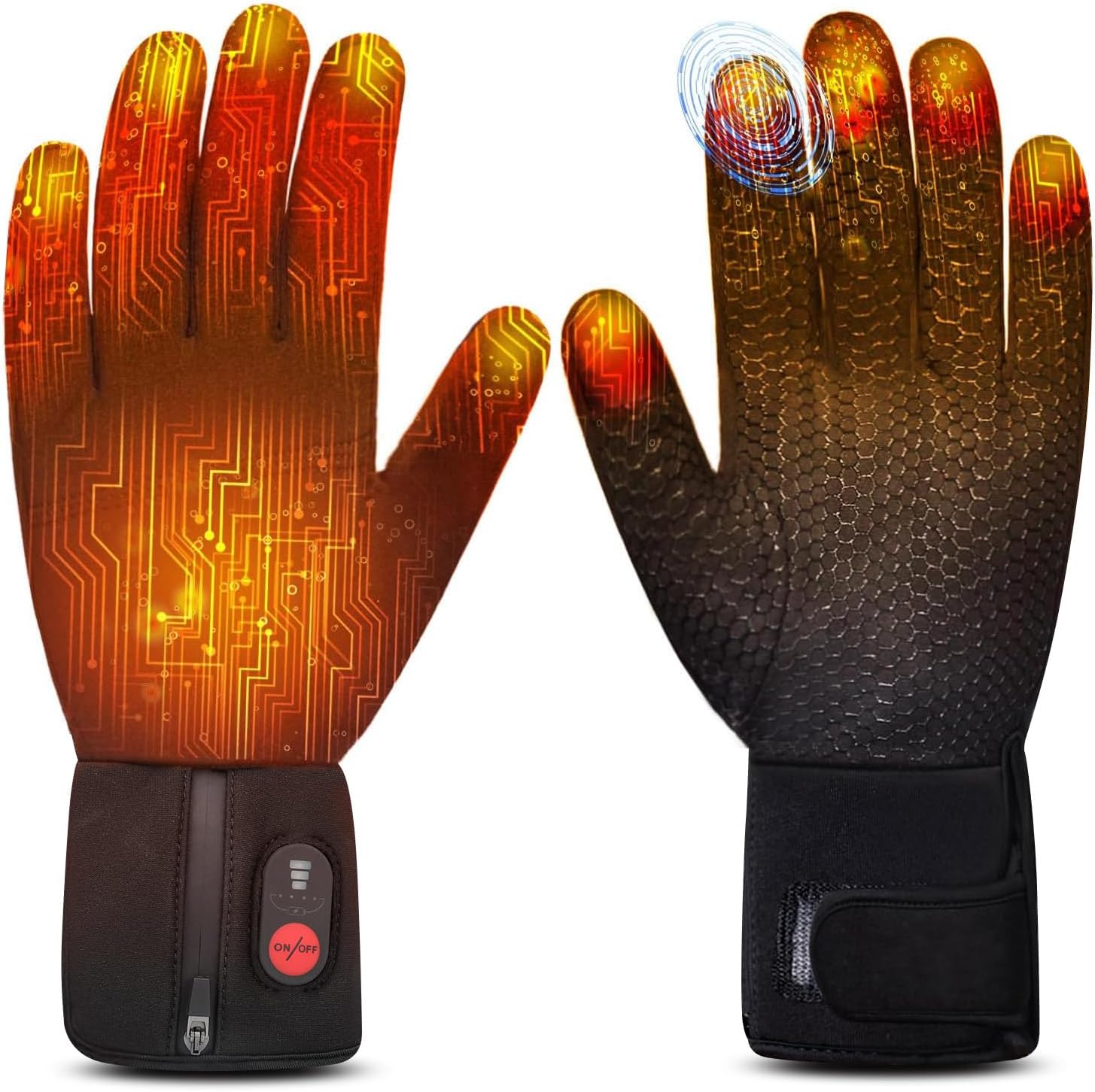 Heated Glove Liners for Men Women,Rechargeable Electric Battery Heating Riding Ski Snowboarding Hiking Cycling Hunting Thin Gloves Hand Warmer (Silicone Grip Liner, X-Small/Small)