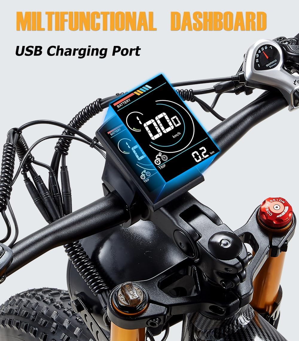 2026 Dual Motor Electric Bike for Adults AWD 5000W/3000W Peak 40 MPH/30 MPH E Dirt Bike, 52V/48V Removable Battery 65/80/150 Miles Max Long Range with Full Suspension 26' Fat Tires Mountain Bike