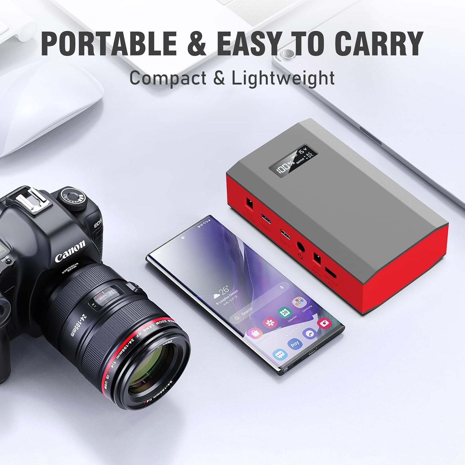 Portable Solar Power Station with Foldable Solar Panel 60W, 300W 110V AC Outlet Portable Solar Power Pack Generator with Panels, Camping 65W Power Bank with DC for Laptop Smart Device RV Outdoor