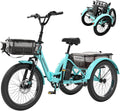 MOONCOOL Folding Electric Tricycle for Adults, 48V 500W 3 Wheels Electric Trike, Aluminum Frame Electric Tricycle Adult Bicycle with Removable Battery, Storage Bags Included