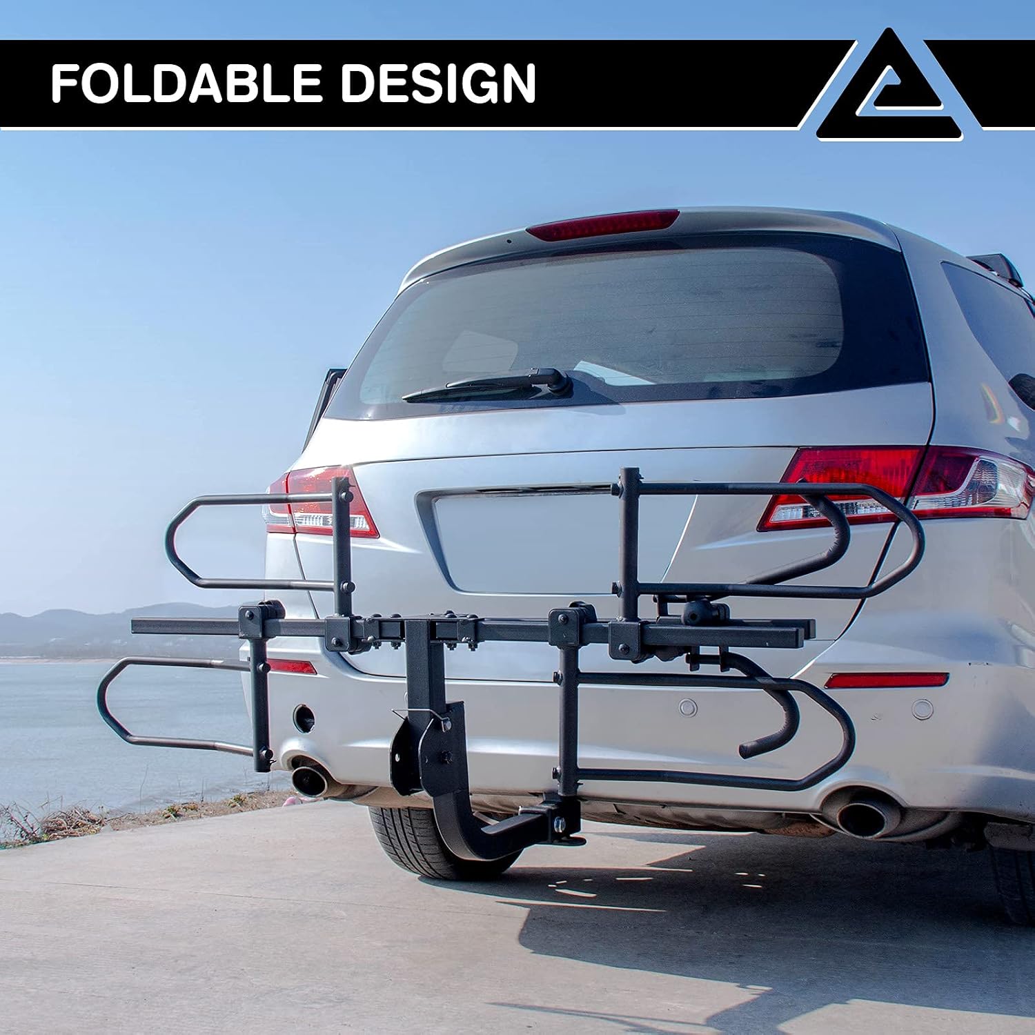 Leader Accessories 2-Bike Platform Style Hitch Mount Bike Rack, Tray Style Bicycle Carrier Racks Foldable Rack for Cars, Trucks, SUV and Minivans with 2' Hitch Receiver - Quick Hitch Pins Design