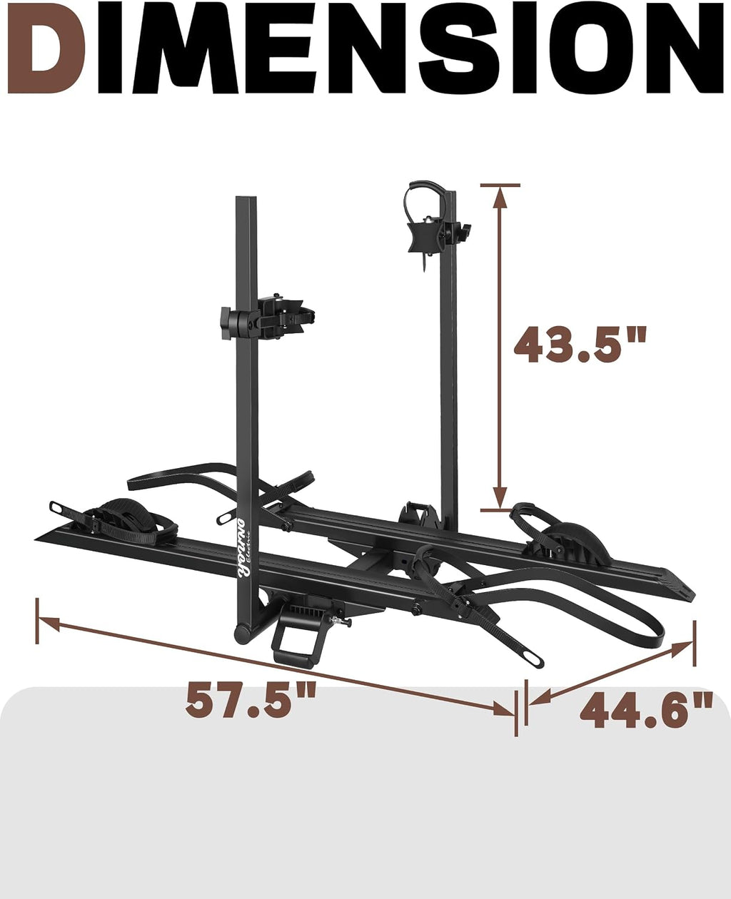 Young E-Bike Rack Hitch Mount Platform Style for Cars Trucks SUVs Minivans RV, fits E-Bike with Up to 5-inch Fat Tire, 200 lbs Capacity, Anti-falloff 360° Swirl Structure