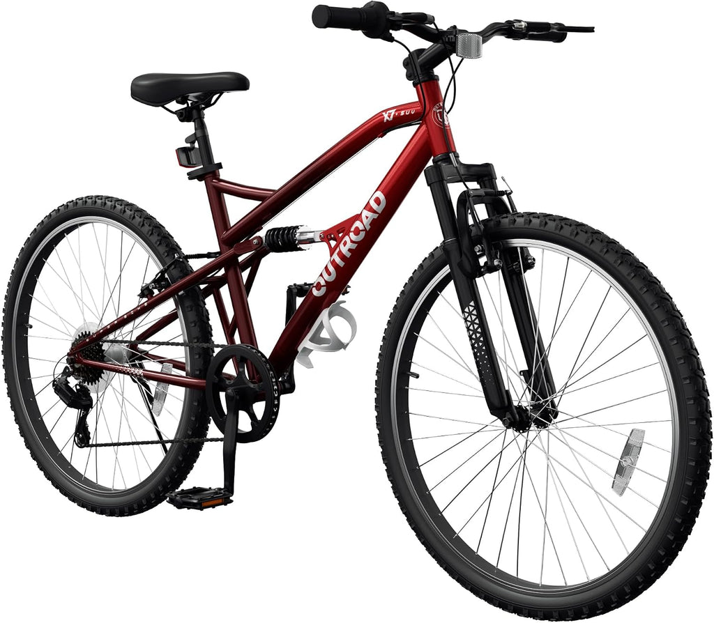 Betterland 26 Inch Mountain Bike with Adjustable Ergonomic Seat, 7/21 Speed Adult Bike with Dual V Brakes, Outdoor Cycling Bike with High Carbon Steel Frame and Front Suspension