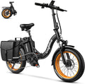 EUYBIKE Folding Electric Bike for Adults with Peak 1000W Motor, 48V 20AH Battery up to 80 Miles, 20' Fat Tire All Terrain Ebike, Front Suspension 7-Speed Commuter E Bike, Step-Thru, UL Certified