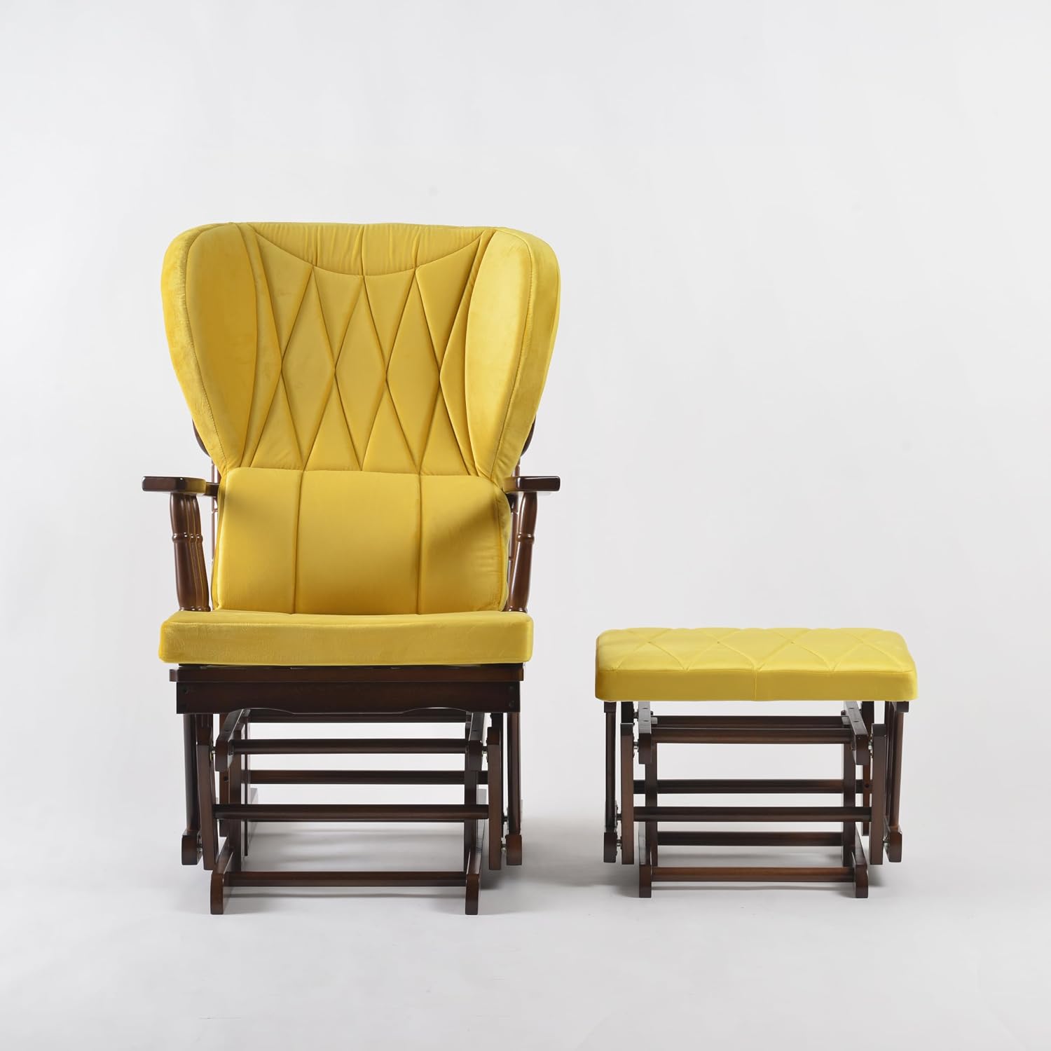 Comfort Deluxe Glider Chair and Ottoman Set (Yellow)