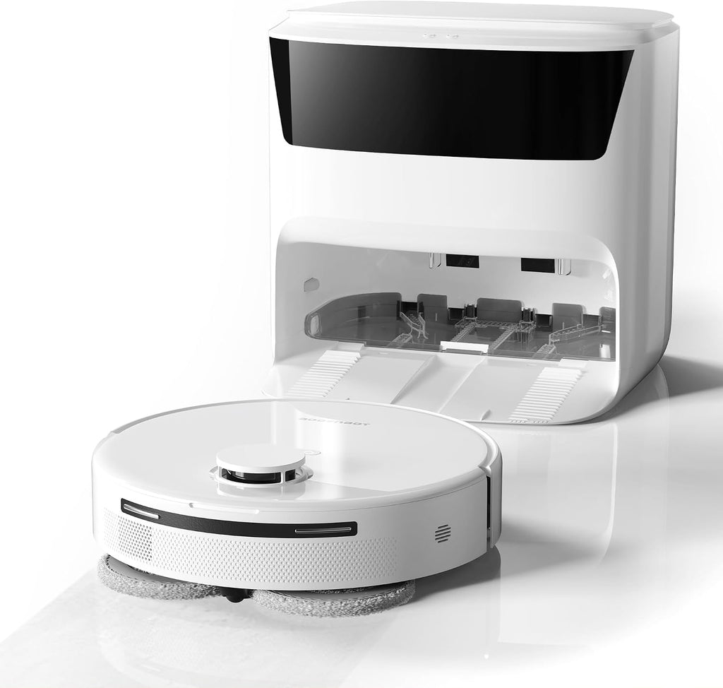 K90L Robot Vacuum and Mop Combo for Pet Hair, Dual Spinning Mops with Self-Cleaning and Warm Air Drying, LiDAR Navigation with No-Go Zones, App & Alexa Control, for Carpet and Hard Floors