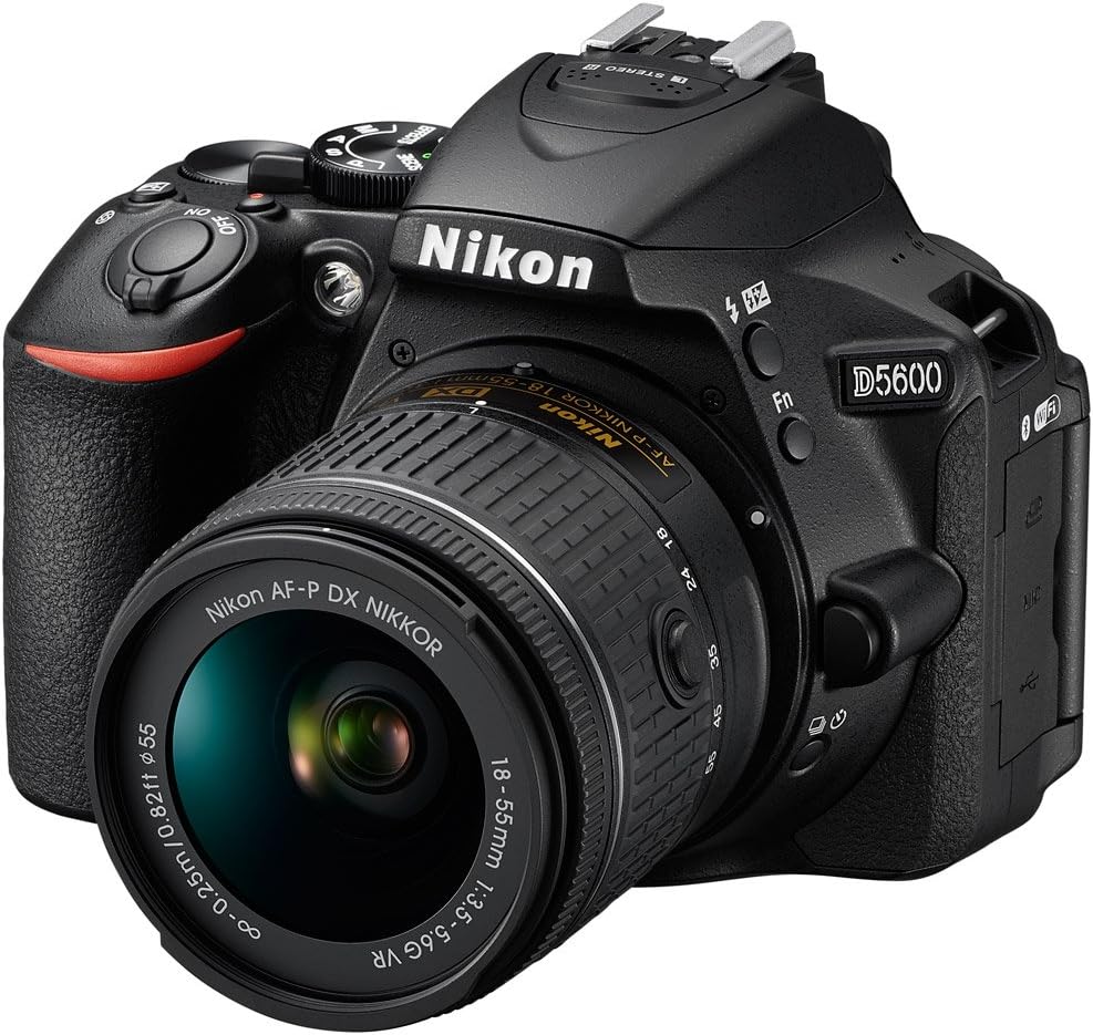Nikon D5600 24.2MP DX-Format Digital SLR Camera with AF-P 18-55mm f/3.5-5.6G VR Lens Kit Bundle with 32GB Memory Card, Bag, Flash, Filter Kit and Accessories (11 Items)