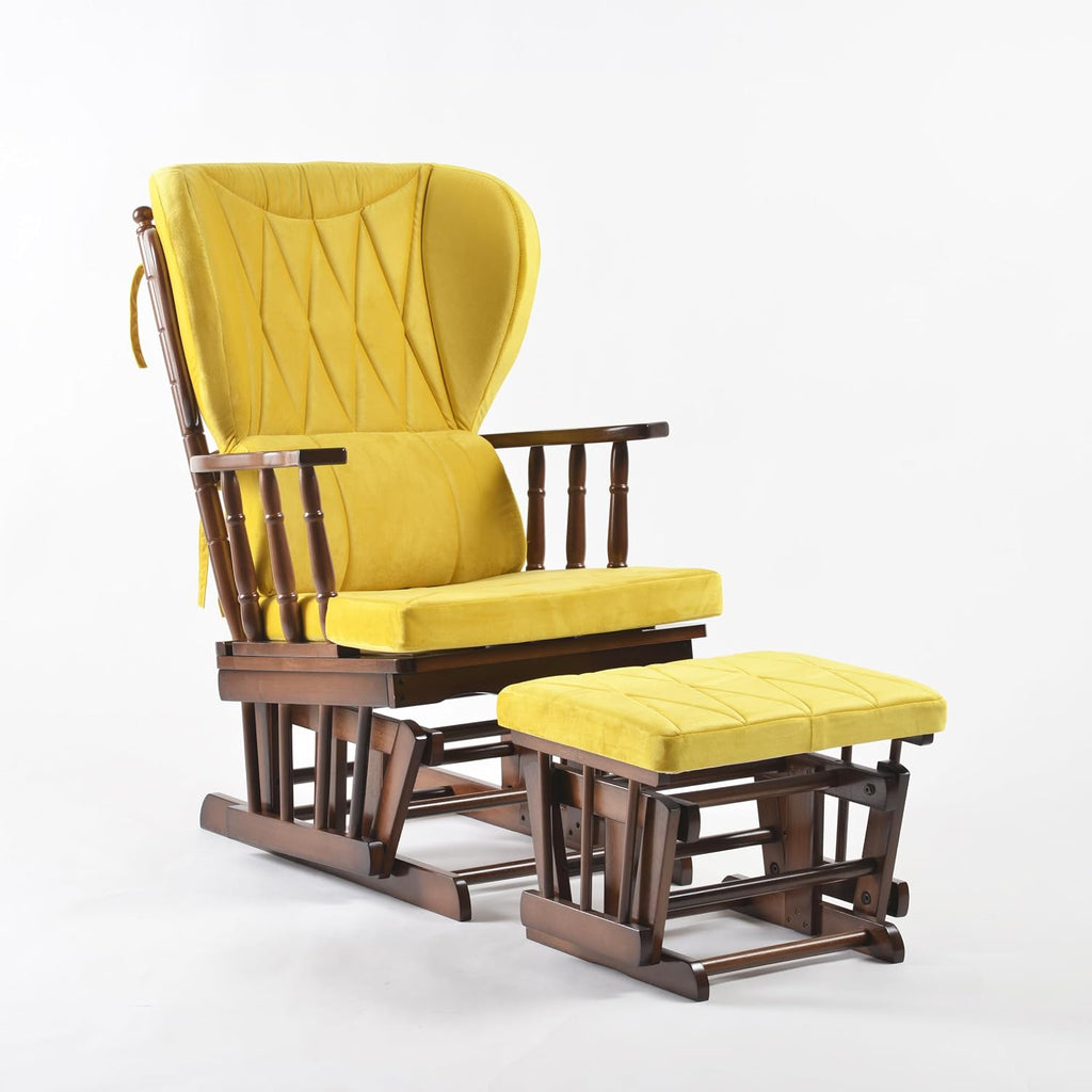 Comfort Deluxe Glider Chair and Ottoman Set (Yellow)
