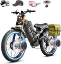 eAhora 2026 Romeo Pro 3 5600W 50Mph High-Torque Ebike, 60V 80Ah 250-Mile Long Range Electric Bike for Adults, Adjustable Air Suspension, 26'' Puncture-Proof Tire, UL 2849 Certified by TÜV