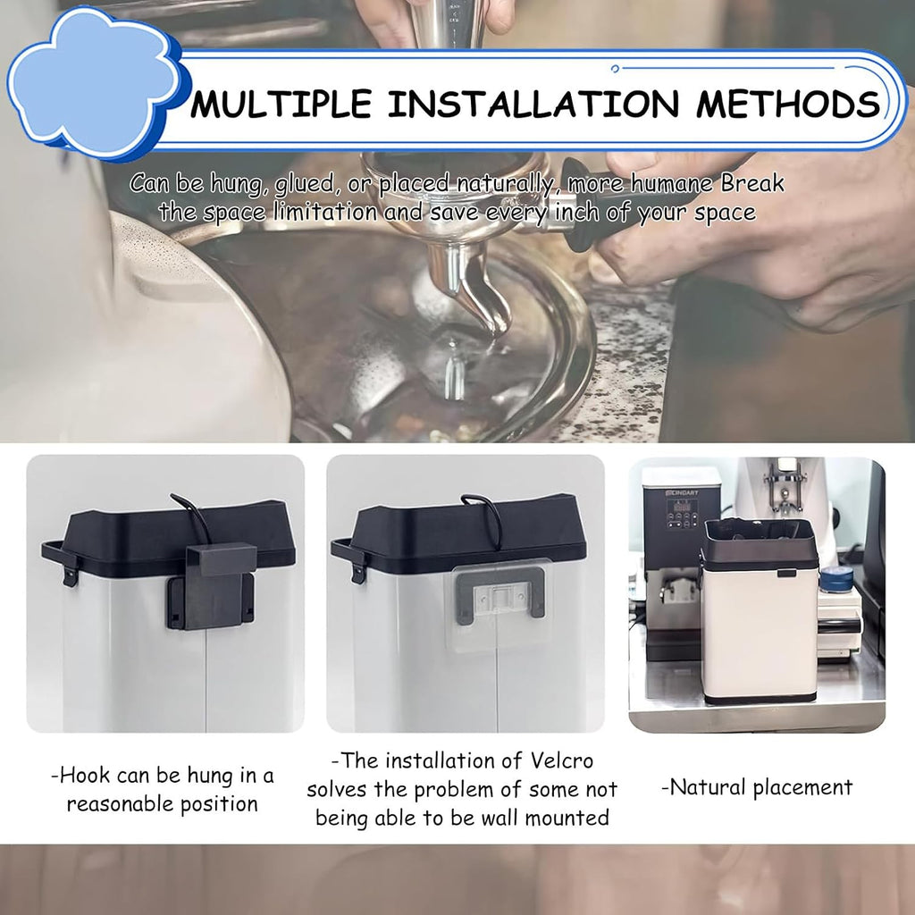 Electric Portafilter Cleaning Machine, Portafilter Cleaner Electric, 3L Large Capacity, 300 RPM Coffee Filter Holder Cleaner with 2 Scrapers and Brush, for Home or Coffee Bar Silver