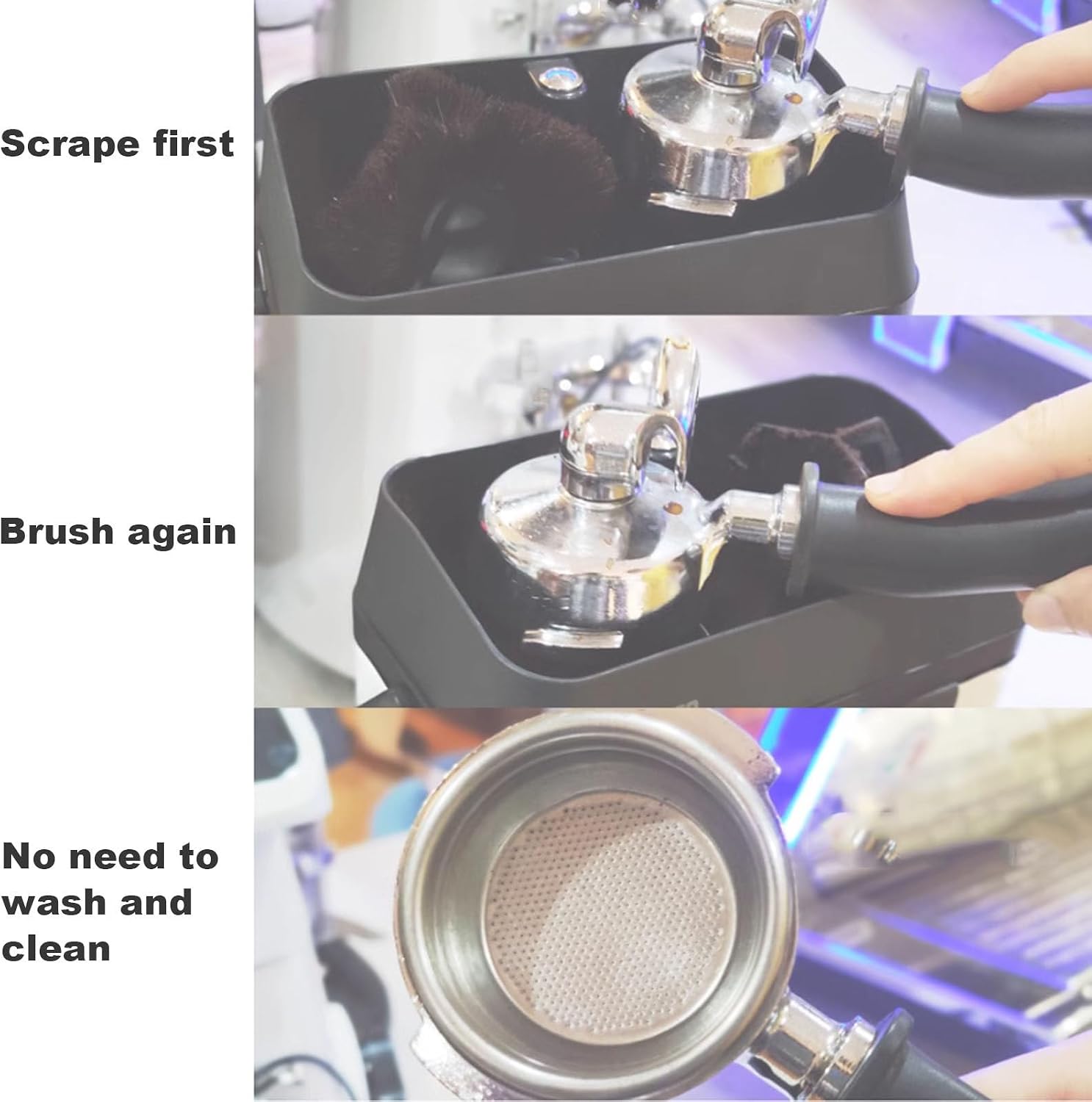 Commercial Coffee Portafilter Cleaner, Electric Portafilter Cleaner Machine, Automatic Handle Coffee Grounds Cleaning Machine