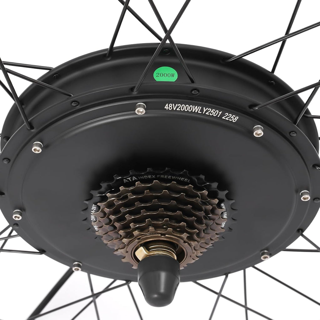 20/26/27.5/29 Inch Ebike Conversion Kit 48/72V 0.75/1/2KW Rear Wheel E Bike Motor Conversion Hub Electric Bicycle Wheel, 9 Speed Rear Wheel Motor Kit with Controller, LCD Display, PAS (No Batteries)