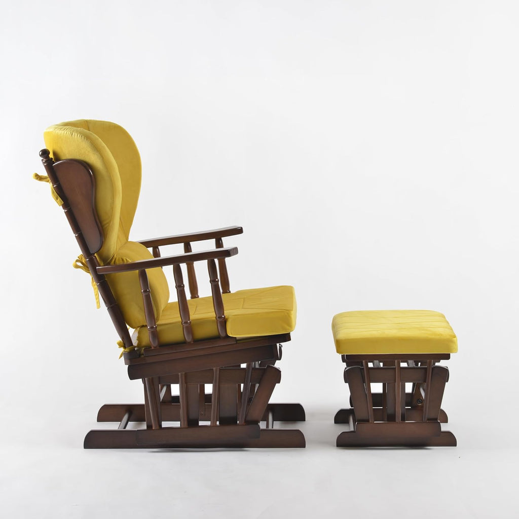 Comfort Deluxe Glider Chair and Ottoman Set (Yellow)