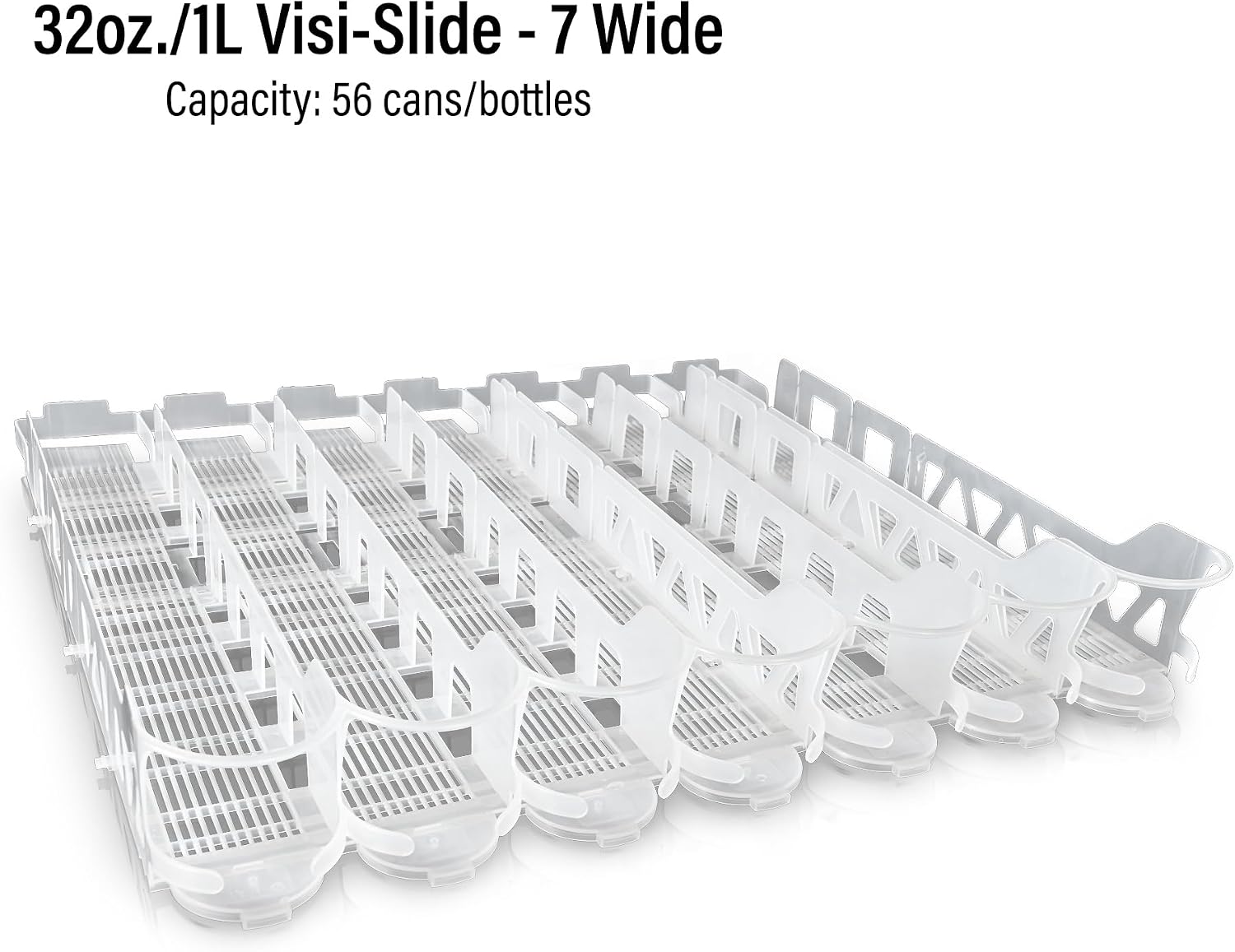 Display Technologies Visi-Slide Drink Organizer - 7-Wide Gravity-Fed Shelf Cabinet and Refrigerator Organizers and Storage for Cans, Bottles and More (Pack of 6)