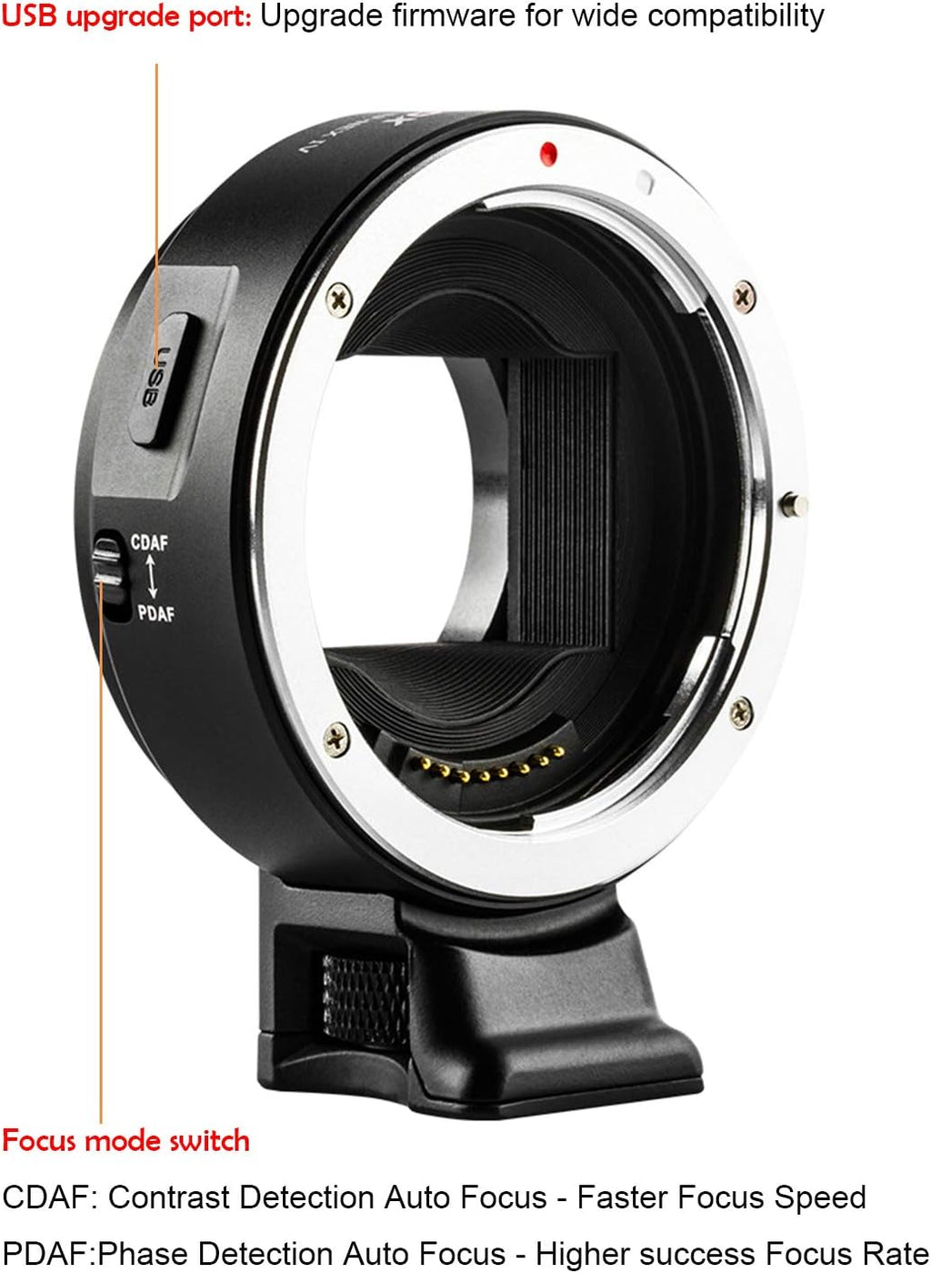 Viltrox EF-NEX IV Auto Focus Lens Mount Adapter Aperture Control, EXIF Transmitting with CDAF PDAF Swift for Canon EF/EF-S Lens to Sony A9 A7RIII A7RII A7III A7II A6300 A6500 A6400 E-Mount Camera