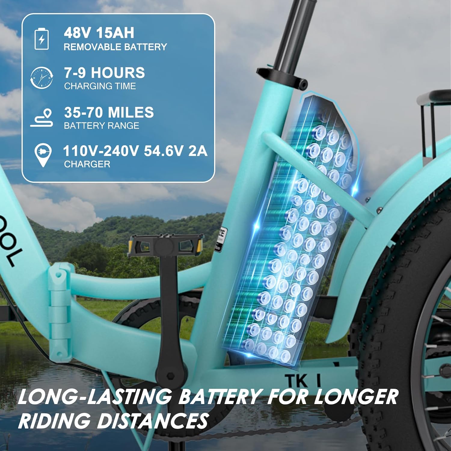 MOONCOOL Folding Electric Tricycle for Adults, 48V 500W 3 Wheels Electric Trike, Aluminum Frame Electric Tricycle Adult Bicycle with Removable Battery, Storage Bags Included
