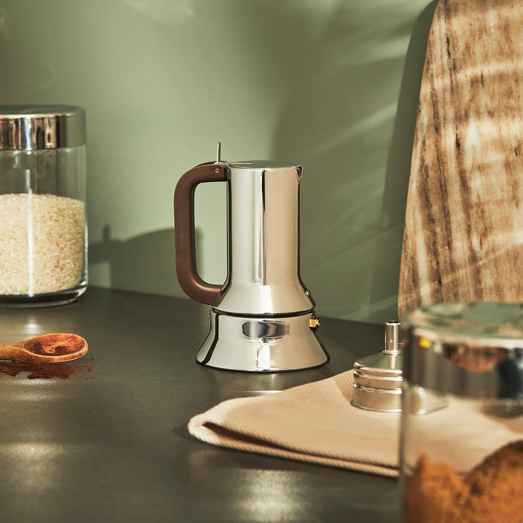 Alessi 9090/1 - Design Stovetop Espresso Coffee Maker, 18/10 Stainless Steel, Mirror Polished, 1 cup