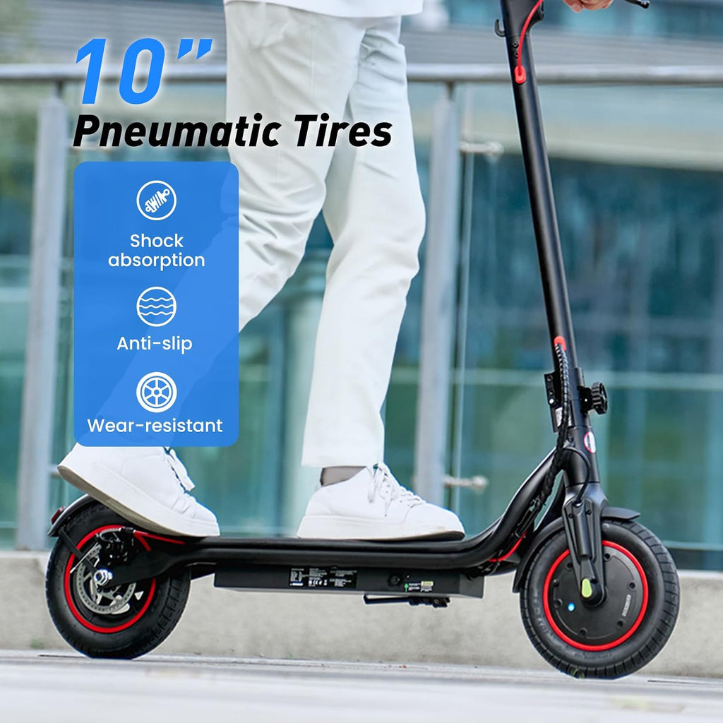 Electric Scooter, 23 Miles, 22 MPH Top Speed Electric Scooter for Adults, 500W Powerful Motor,10'/8.5' Pneumatic Tires Commuting Scooter, Foldable Escooter for Commuting & Campus Use