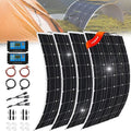 Portable Solar Panel 300W 600W 1200W, 18 Volt Solar Battery Charger for Boats, Up to 30 Degree Arc Ultra Thin USB Solar Charger, for RV, Yachts, Tent, Camper Van, Car, Trucks, Trailers,4x300W
