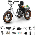 Electric Tricycle for Adults, 20' Fat Tire 3 Wheel Electric Trike with 960W Rear Motor, 25MPH Cargo Tricycle with 2 Basket, Differential for Safety, 48V 648Wh Removable Battery Ebike 55Miles Range