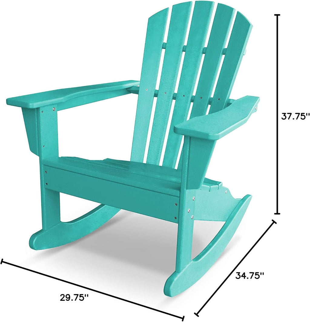 POLYWOOD® Palm Coast Adirondack Rocking Chair, Aruba