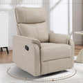 HAOMARKETS Swivel Rocker Recliner Chair, Manual Faux Leather Glider Rocking Recliners for Adults, 360° Swivel Nursery Reclining Sofa with Padded Backrest for Living Room, Beige