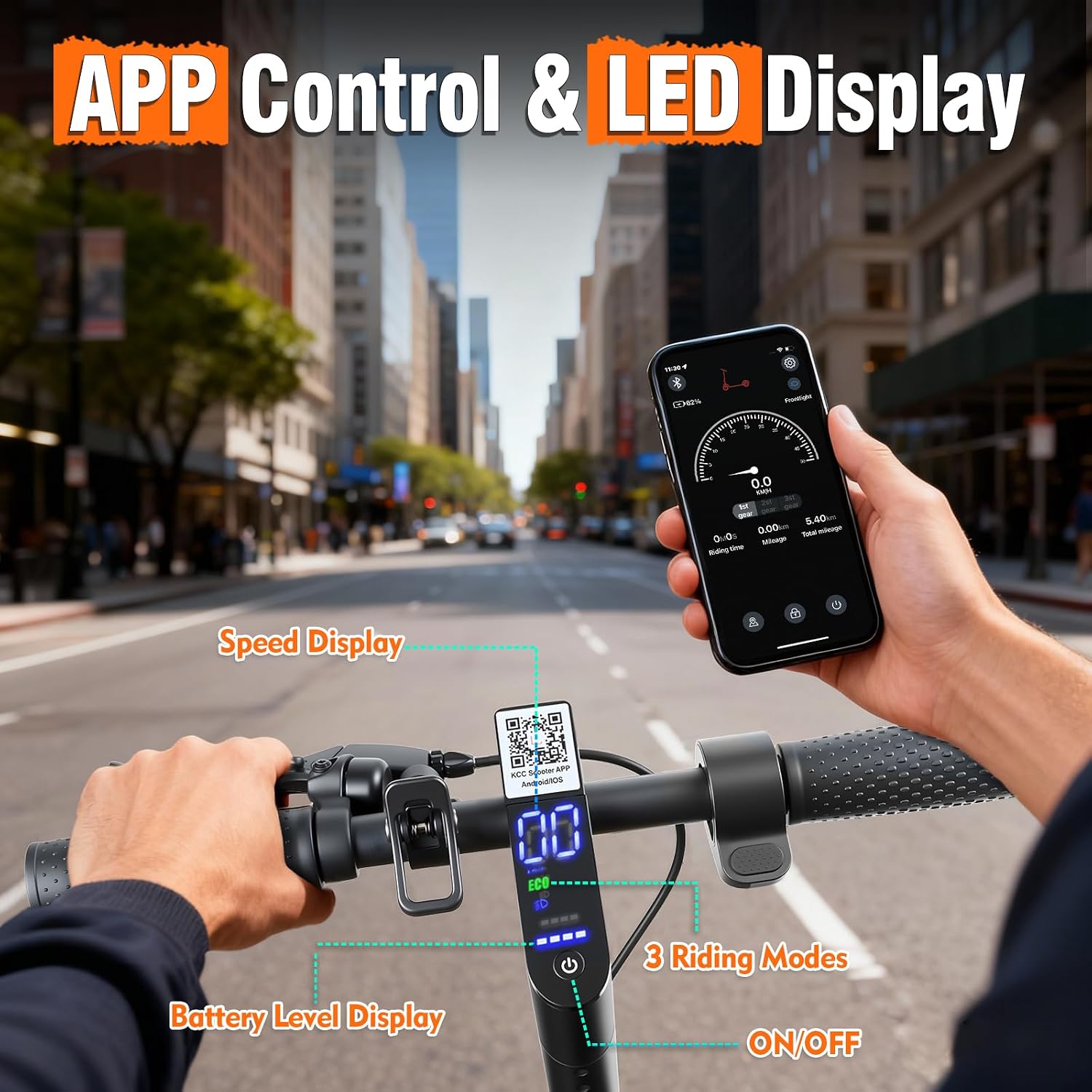 Foldable Electric Scooter for Adults & Teens - 500W Motor, 16/21 Miles Range & 12/19 Mph Speed, 8.5' Puncture-Proof Tires, Dual Brakes & Cruise Control - Heavy-Duty Commuter E-Scooter