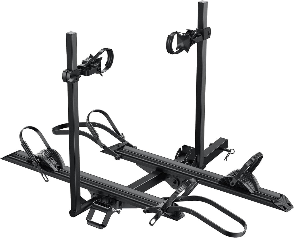 Young E-Bike Rack Hitch Mount Platform Style for Cars Trucks SUVs Minivans RV, fits E-Bike with Up to 5-inch Fat Tire, 200 lbs Capacity, Anti-falloff 360° Swirl Structure