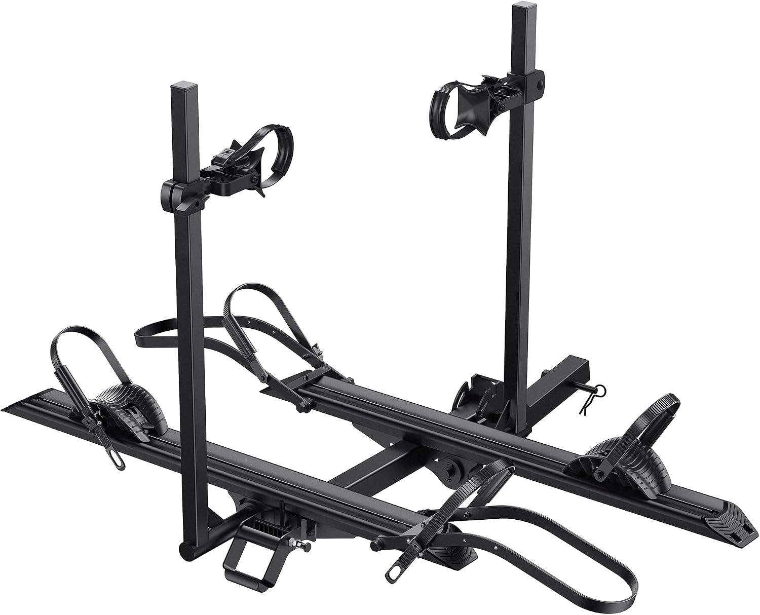 Young E-Bike Rack Hitch Mount Platform Style for Cars Trucks SUVs Minivans RV, fits E-Bike with Up to 5-inch Fat Tire, 200 lbs Capacity, Anti-falloff 360° Swirl Structure