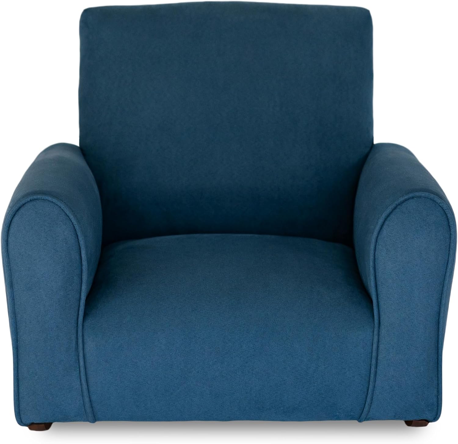 Toddler Personalized Armchair, Kids Upholstered Rocking Chair with Personalization, Toddler Chair with Personalized Name, Comfy Child Armchair, (Navy Suede, Rockers)