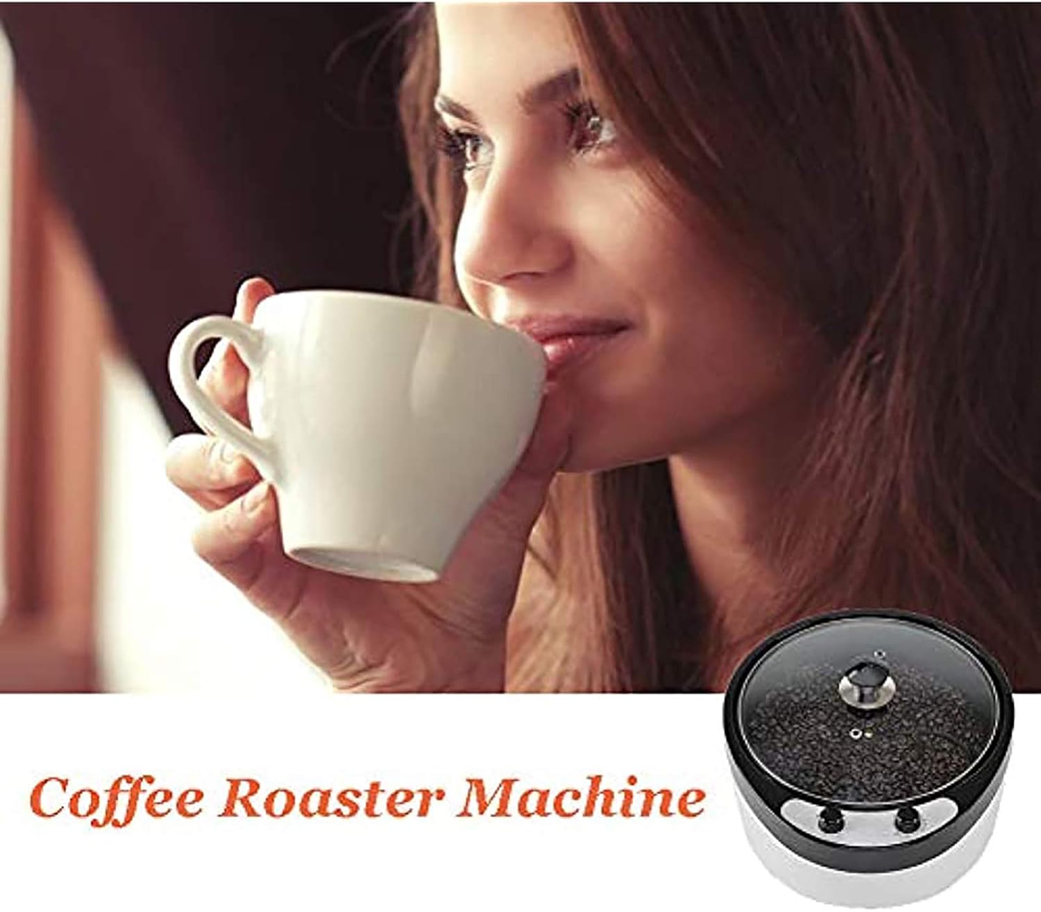 Coffee Machine Electric Coffee Roaster Machine Coffee Bean Roasting Machine for Home Use with Temperature Adjustment, for Baking Coffee, Raw Beans, Tea, Grains and Sesame