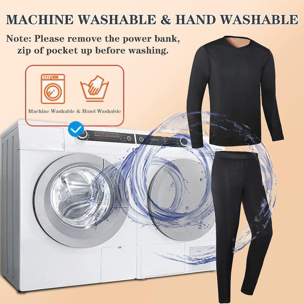 Electric Heated Underwear Set for Men Women APP Control Thermal Underwear Top & Pants 40 Zones Heating Base Layer