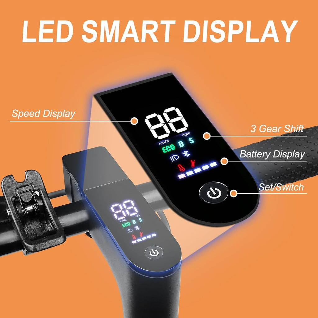 Electric Scooter, 500W Motor, Top Speed 19MPH, 21 Miles Long Range, Foldable Electric Scooter for Adults with Dual Brakes and App Control, 8.5'' Puncture-Proof Tire, Commuting E Scooter