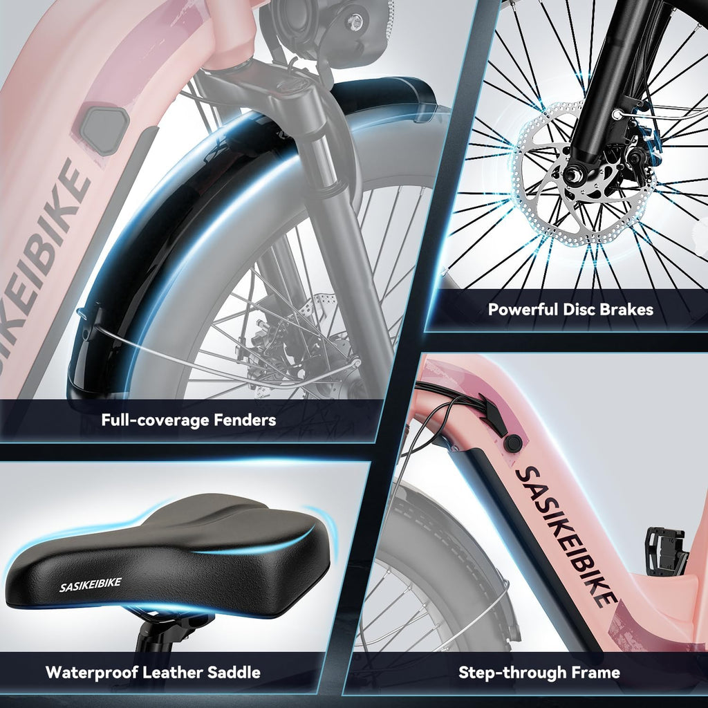 Electric Bike for Adults 1000W 1500W Peak Motor 15AH 20AH Removable Battery 70Miles 80Miles UL 2849 Certified Electric Commuter Bike Front Suspension Ebike