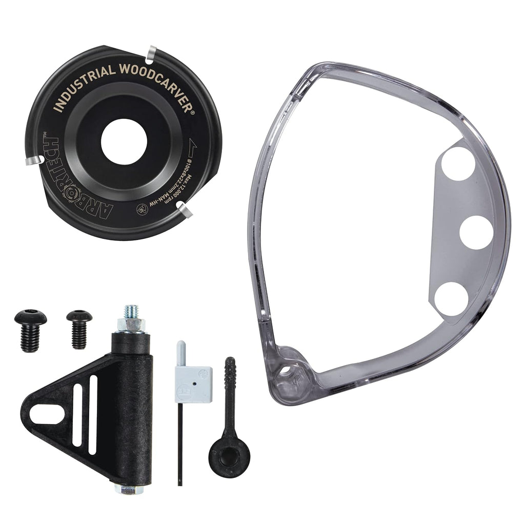 ARBORTECH Industrial Woodcarver Pro Kit | Ø 100 mm Carbide Wood Carving Disc for Angle Grinder with Protective Guard | IND.FG.200