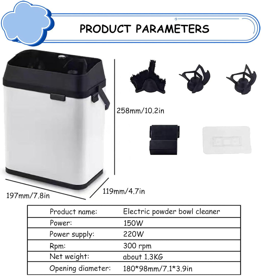 Portafilter Cleaner Electric, Electric Coffee portafilter Cleaner Espresso Tapping Box, 300 RPM Electric Portafilter Cleaning Machine, for 58mm Coffee portafilter Silver