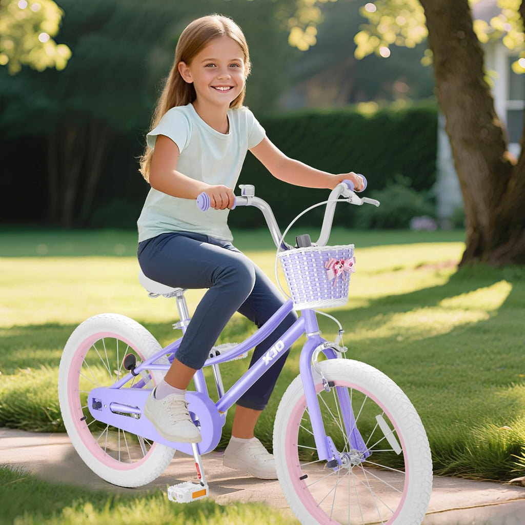 XJD Girls Bike for 2-12 Years Old Kids 12 14 16 20 Inch Toddler Bike,Retro Style Kids Bike with Training Wheels, 20 Inch Girl Bicycle with Kickstand