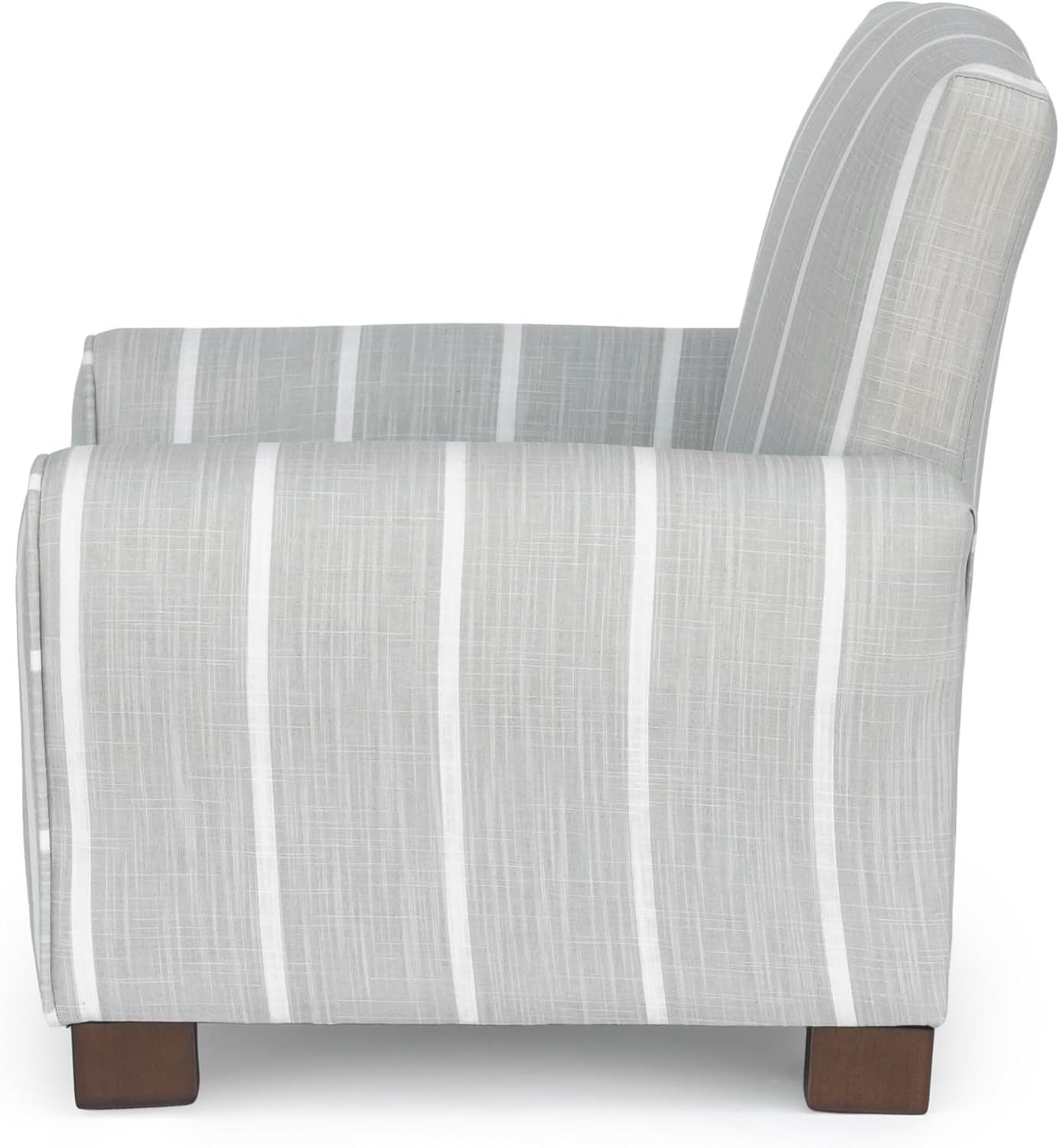 Kid Rocking Chair for Toddlers, Child Chair for Little Kids, Upholstered Toddler Armchair for Children, Comfy and Cute Little Kid Chairs (Legs, Gray Stripe Linen)