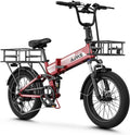 Aipas F3 Electric Bike for Adults with 1500W Motor Peak, 48V 12.8Ah Removable Battery Max 62 Miles 28MPH,20' x 3.0 Fat Tire Folding Electric Bike with 7-Speed and Full Suspension.