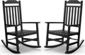 EasyUp Patio Rocking Chair Outdoor,Set of 2,Weather Resistant Poly Resin Oversized Porch Rocker,High Back Smooth Design,Indoor Outdoor Use