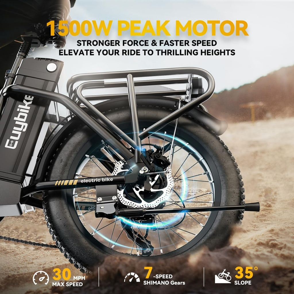 Folding Electric Bike for Adults and Seniors, 1000W Motor 48V 20AH Battery 30MPH 80 Miles, 20' Fat Tire All Terrain Ebike, 7-Speed Commuter E Bike, Step-Thru Electric Bicycle for Women and Teens