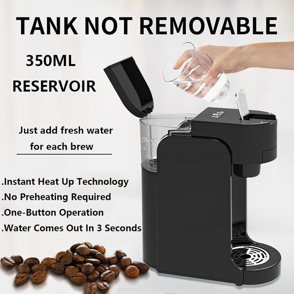 Capsule Coffee Machine, Mini Espresso Machine, Smart Dual Mode, with 3000l Water Tank, 3 Height Adjustable Cup Holder(119/143/175mm), for K-Cup Capsules, Cappuccino